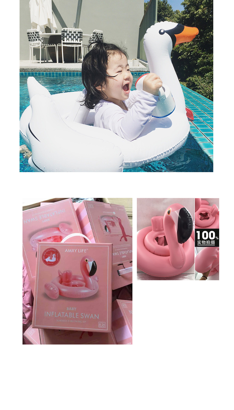 Trẻ em bơm hơi vòng bơi trẻ em trẻ em gắn dễ thương chỗ ngồi bé thiên nga trắng flamingo bơi vòng phao bơi chống lật cho be