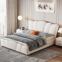 Nordic light luxury leather bed master bedroom modern simple storage soft bag atmosphere 1 8 meters Italian bedroom double wedding bed