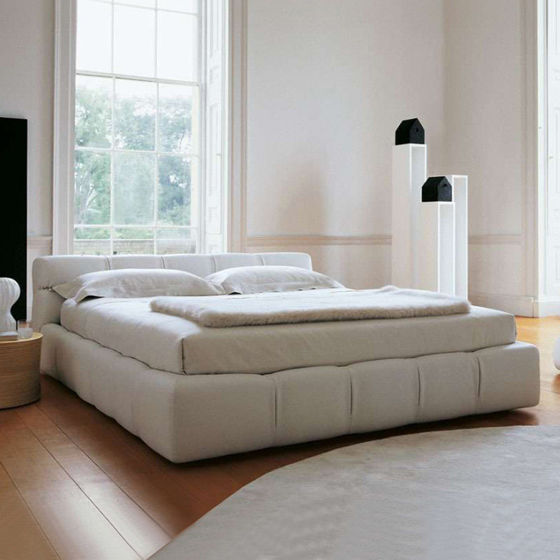 Nordic Cloth Art Bed Modern Minimalist Light Extravagant main bedroom with tatami style minimalist high-end soft bag storage wedding bed