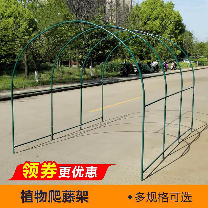 Grape Rose Climbing Trellis Greenhouse Flower Room Rack Steel Pipe Frame Rooftop Balcony Gardening Rack