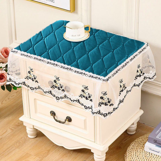 European style bedroom bedside table cover fabric fabric bedside table cover dust cover simple multi-purpose towel microwave oven cover