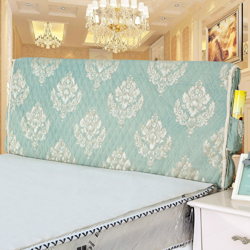 Bed head cover Bed head cover dust cover 1 8m1 5m soft bag European leather bed Solid wood simple sandwich cotton disassembly and washing protective cover