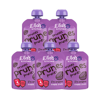 艾拉厨房英国进口有机西梅泥70g*5纯水果泥婴儿宝宝辅食泥无添加