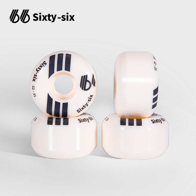 sixty-six skateboard wheel accessories Four wheels PU wheel Wear-resistant shock absorption skateboard action wheel Professional double rocker wheel