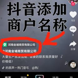 Douyin은 매장 회사 이름 Douyin Cloud Chain Guest를 추가하기 위해 새로운 상인 위치를 추가했습니다.