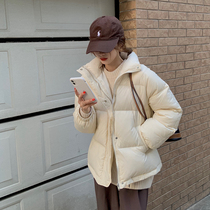 2021 autumn and winter New Korean version of Joker loose small man tall collar thick bread cotton coat coat women