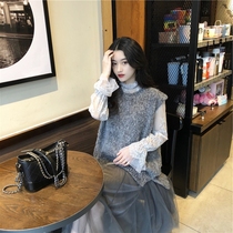 2020 new early autumn and winter high-end light luxury socialite temperament is thin and super fairy forest goddess fan dress