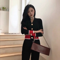 2021 new womens early autumn Hepburn style light cooked style small fragrant style European and American ins Western style professional two-piece suit