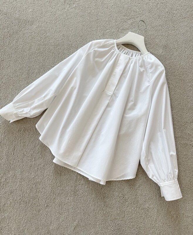 Beautiful! Highly Recommended Premium Item: *Z Store 3900+ Loose-Fit Poplin Cotton French Crew Neck White Shirt Beautiful! Highly Recommended Premium Item: *Z Store 3900+ Loose-Fit Poplin Cotton French Crew Neck White Shirt