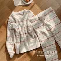 Zhang Dayi new half-sided velvet pajamas autumn and winter women coral velvet thickened warm soft home clothing womens suit