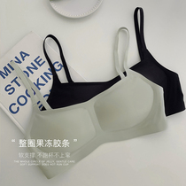 Zhang Dayi lingerie woman thin section light glossy without steel ring comfortable and stable small breasted and jelly adhesive strip bra