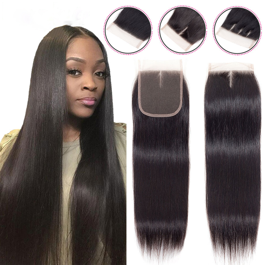 Straight Peruvian Virgin Human Hair Lace Closure 4 * 4inch