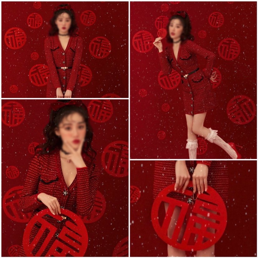 New Year's children's photography props Forwords paper cutting new creative baby photo-emulated icing sugar hyacinth handpicked couplets