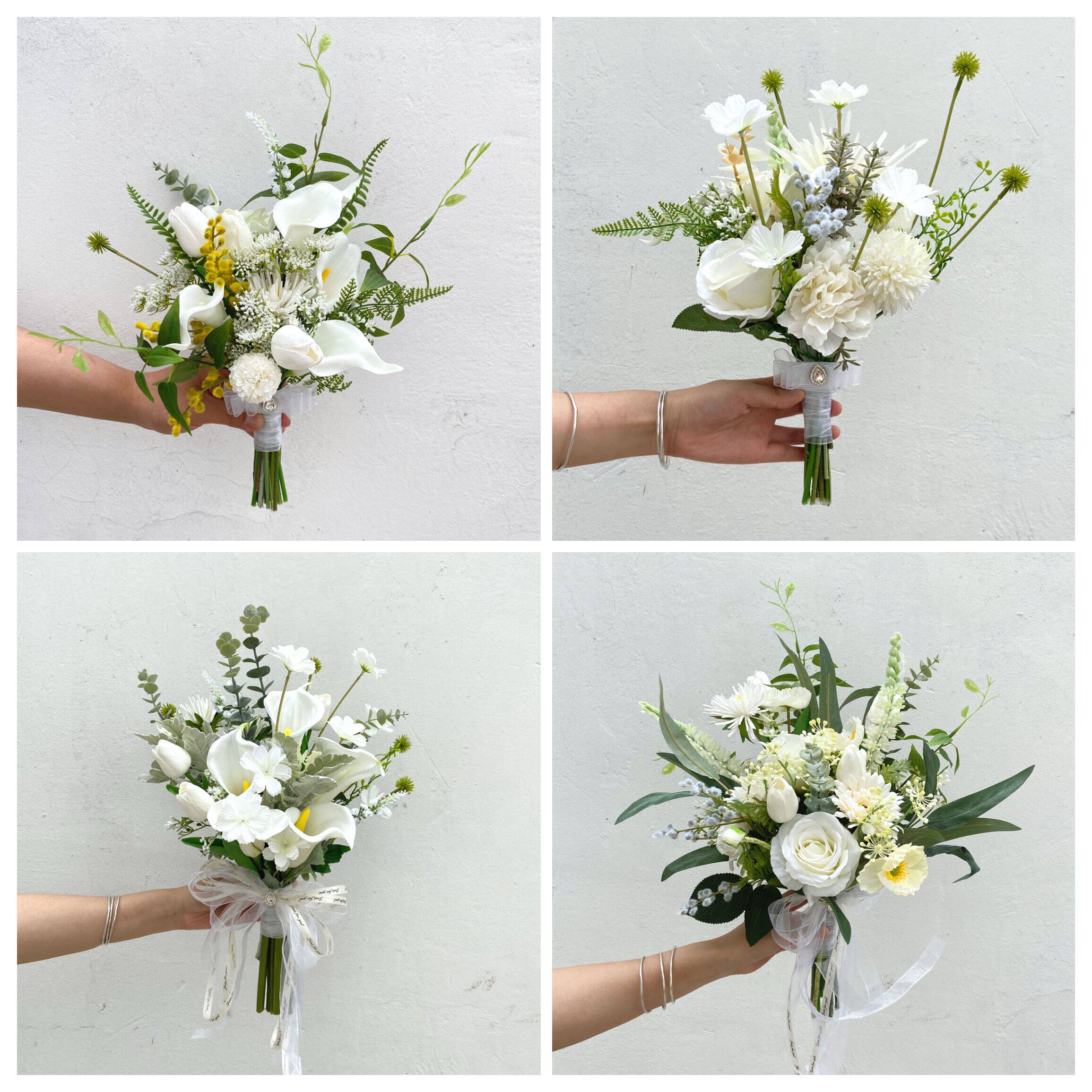 New Korean-style emulation engagement collar The bride hands up the flower wedding wedding dress photo and props handmade and mixed with a bouquet