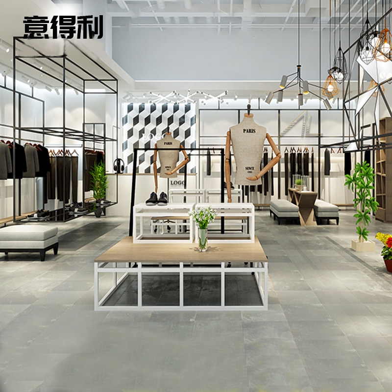 Customized clothing store display stand on the wall hanging combination women's clothing store iron art Zhongdao cabinet shopping mall window display cabinet