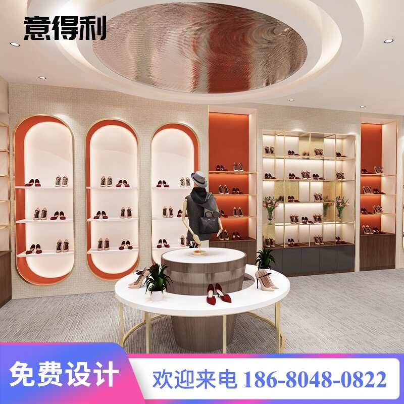 Custom shoe store shoe rack display rack Shopping mall exhibition hall product display cabinet Shoe bag creative paint display cabinet shoe cabinet