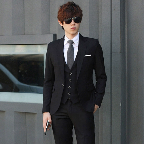 Весенний комплект, платье, пиджак классического кроя, 3 предмета, в корейском стиле