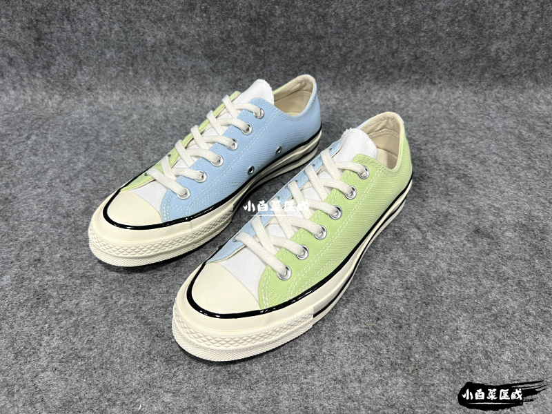 【In-Stock Items from the Store】Converse Blue-Green Wave Color-Blocking Low-Top Canvas 1970S Triple Star Logo 170959