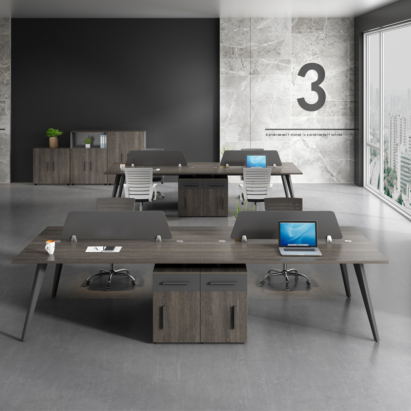 Staff desk simple modern four-person staff desk 2 4 6 workstation computer desk chair combination creative card holder