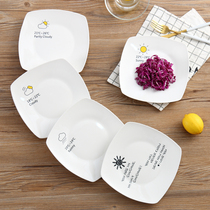 Creative Ceramic Meal Pan Cartoon Dish Plate Positive Square Dish Western Dining Tray Weather Pan Deep Pan Flat Tray Shallow Dish Cutlery