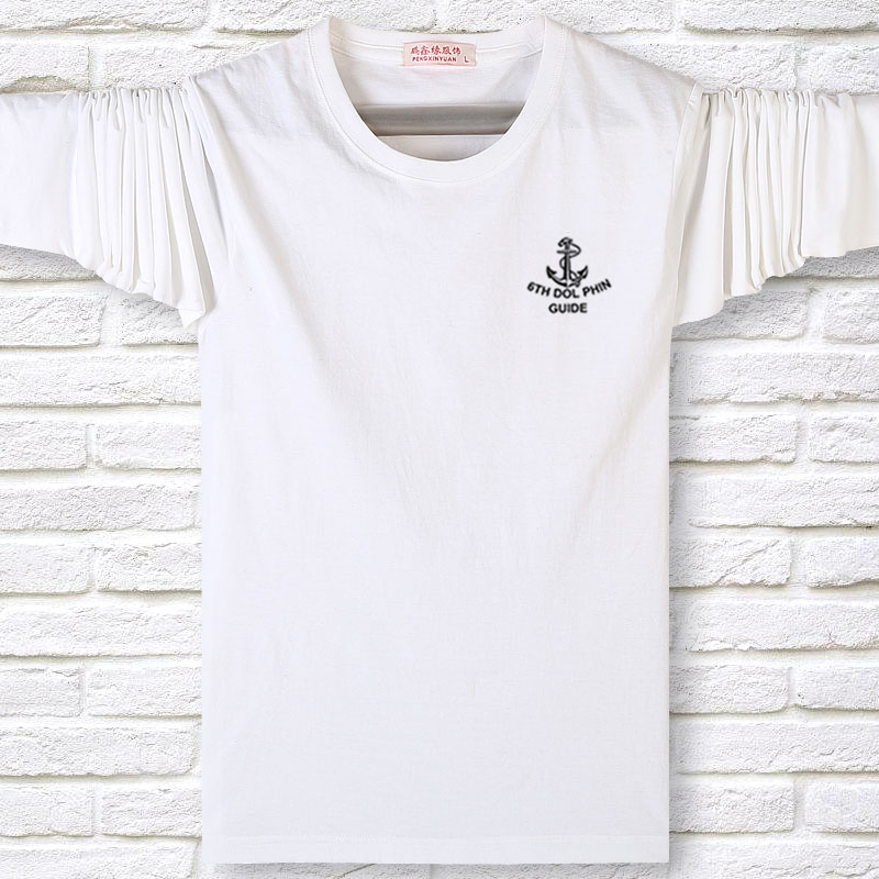 Mùa xuân mới cotton dài tay áo thun nam cộng với phân bón XL rộng thêm áo béo cổ tròn thể thao áo thun 3 lỗ nam
