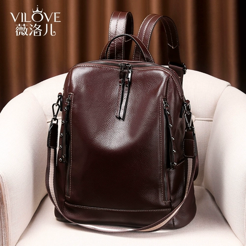 Рюкзак, сумка через плечо, универсальный вместительный и большой ноутбук, сумка для путешествий для матери, из натуральной кожи