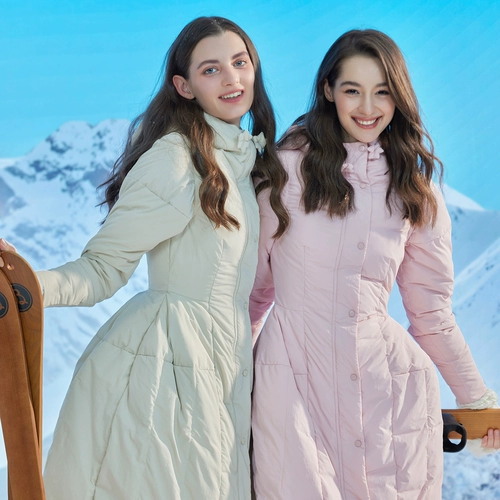 Бархатный клейкий рис, длинный съемный корсет с капюшоном, пуховик, утиный пух, длина макси