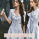 LaceMade Nautical Lover (ການລ່າສັດສະບັບ) ການອອກແບບຂອງຝຣັ່ງແບບເງິນເກົ່າແກ່ເສື້ອສີຟ້າເສັ້ນດ່າງແລະຊຸດກະໂປງ