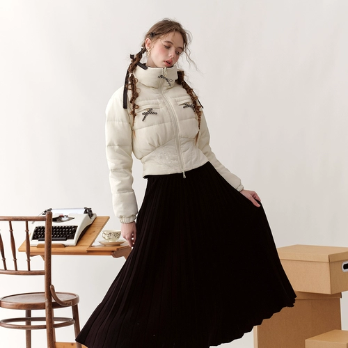 Зимний приталенный короткий корсет для принцессы, двусторонний пуховик