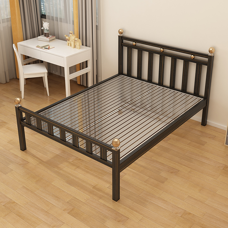 304 thickened stainless steel bed 1 5 1 8 m single double bed minimalist modern bed frame black and white bed iron art bed