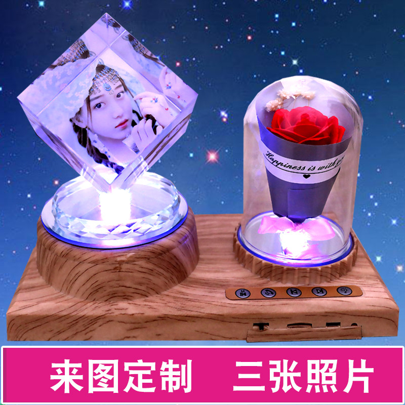 Creative DIY custom photo album photo frame engraving birthday gift girls girlfriend wife husband commemorative gift