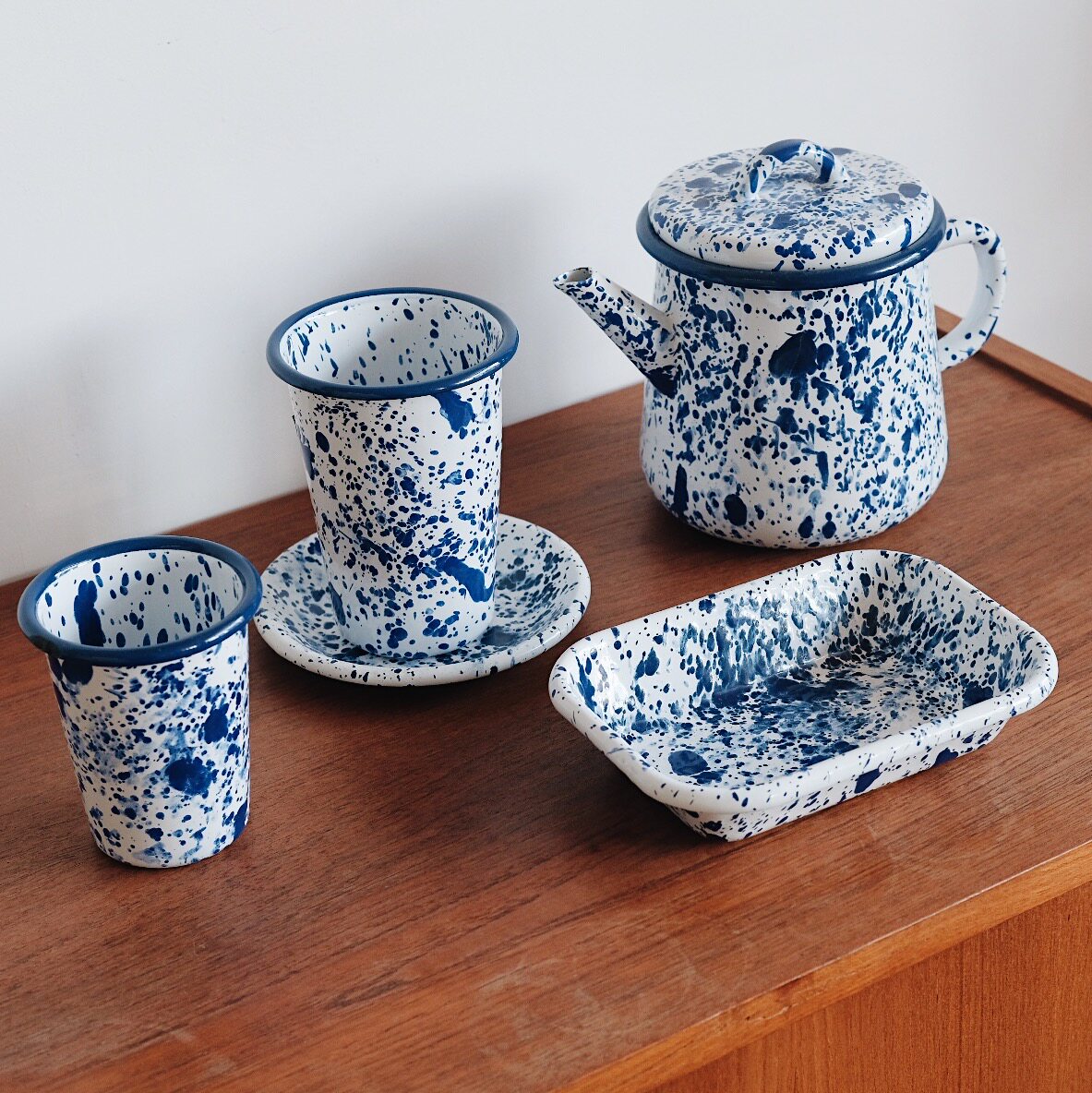 (30% off)BORNN Turkey imported high-end art enamel white black wave point enamel cup mugs