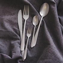 AOYOSHI Japan Qingfang Production Company writer retro frosted silver stainless steel knife fork and spoon tableware