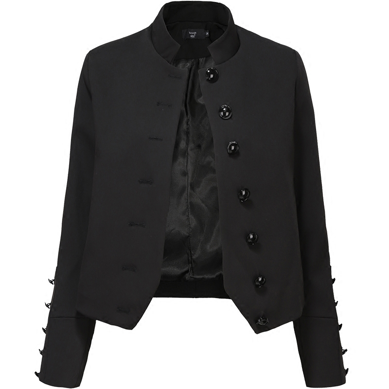 Stylish Unisex Blazer for Women 2026 Spring and Autumn Long-Sleeve Stand-Collar Short Suit Jacket for Petite Figures, Slimming Effect, Zhongshan Style