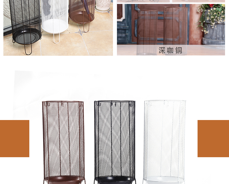 Ô dù xô nhà Châu Âu rèn sắt sáng tạo sảnh khách sạn sàn đứng ô kệ lưu trữ nhà xô - Kệ kệ sách gỗ