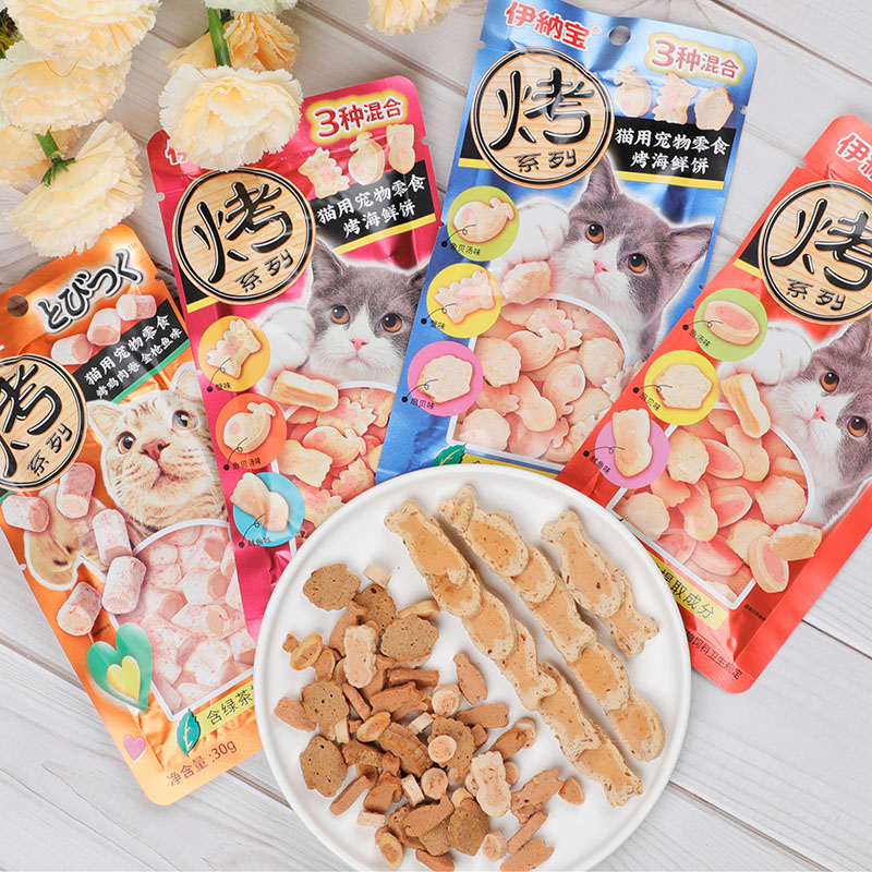 Inabao cat snacks multi-flavor grilled seafood 25g reward training snacks healthy pick mouth fresh and delicious dried fish