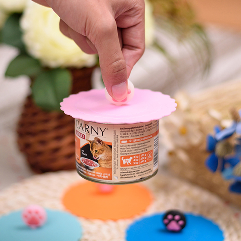 Universal Can Cover Anti-Bug Bowl Cover Cat Grain Cover Silicone Cover Zero Food Seal Lid High Temperature Resistant Silicone Pet Bowl