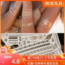 European and American fashion retro gilded tattoo stickers waterproof shiny personality cover stickers couples holiday swimming must choose