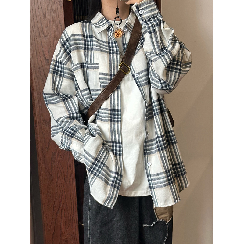 Cleanfit Long-Sleeved Plaid Shirt for Men, Autumn Wear, American Retro Plaid Shirt, Unisex Style Outerwear Cleanfit Long-Sleeved Plaid Shirt for Men, Autumn Wear, American Retro Plaid Shirt, Unisex Style Outerwear
