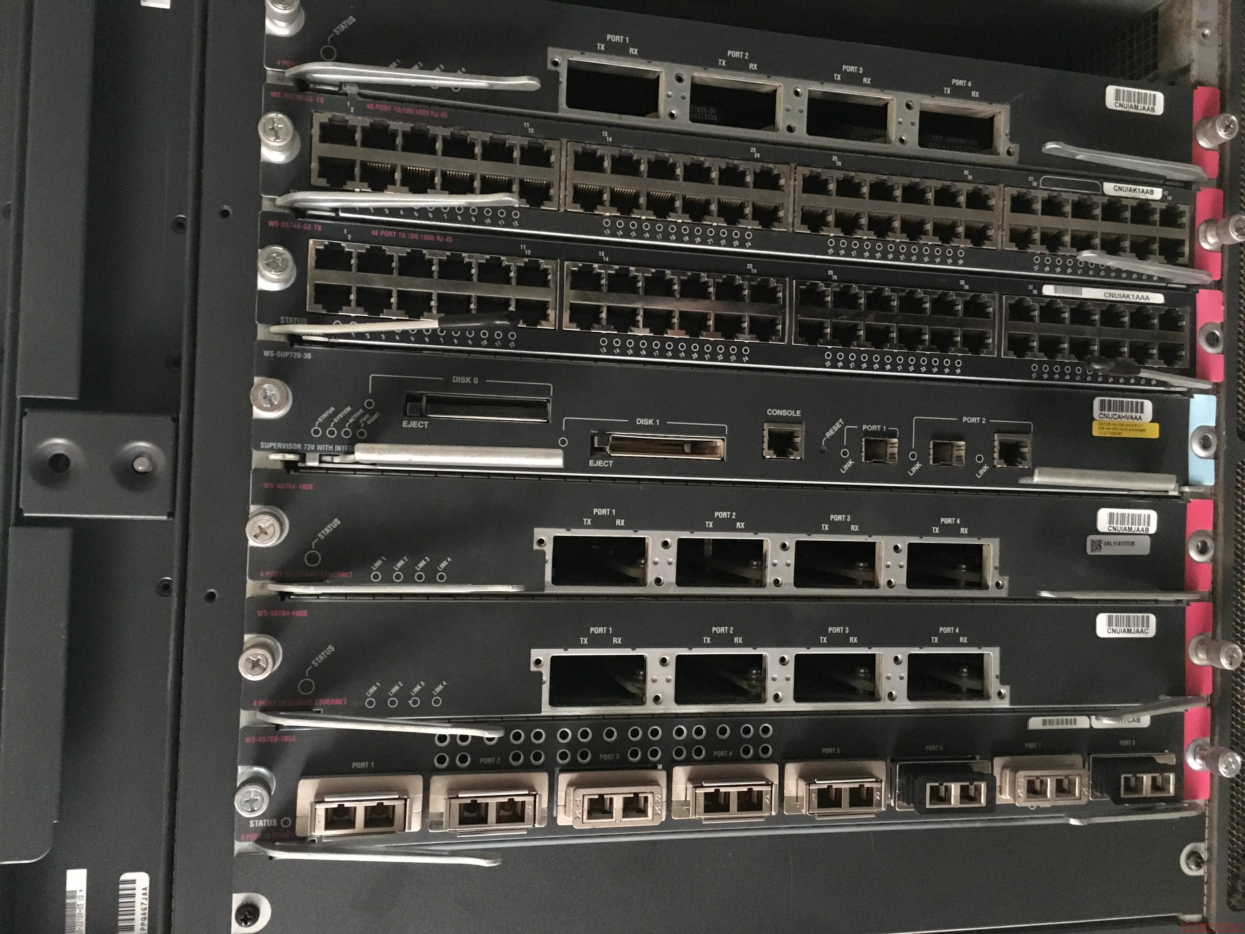 Cisco WS-X6704-10GE Catalyst 6500 4 Port 10,000 trillion B Ethernet Module Strap Card