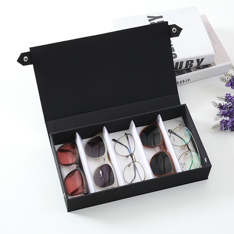 Factory Direct Sales 5-Compartment Glasses Display Box Multi-Compartment Glasses Case Glasses Display Props Sunglasses Storage Box