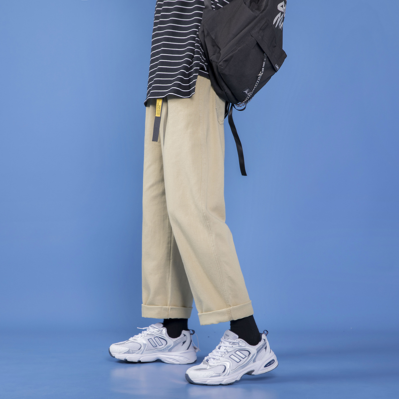 Katie - colored wide - legged jeans male straight tube loose 2022 new trend crash student tide trousers