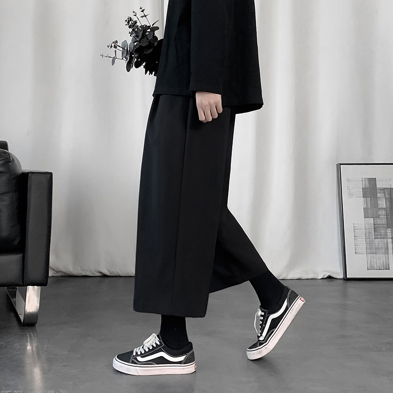 Covety Little Western pants Men's straight cylinder loose Western Pants Summer Trendy Harbor Wind Casual Wide Pants Men 80% Pants