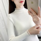 Half turtleneck sweater bottoming shirt women's foreign style top autumn and winter new slim fit tight knit sweater short section in the collar