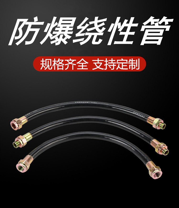 Explosion-proof flexible connecting pipe DN20*500 inner and outer wire BNG flame retardant winding pipe rubber hose can be customized