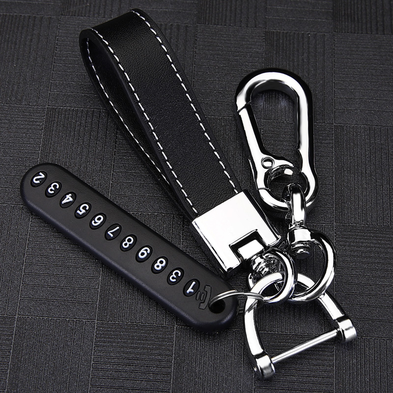 Waist hanging car keychain men's high-end key chain female cute key lanyard pendant exquisite number plate hand rope