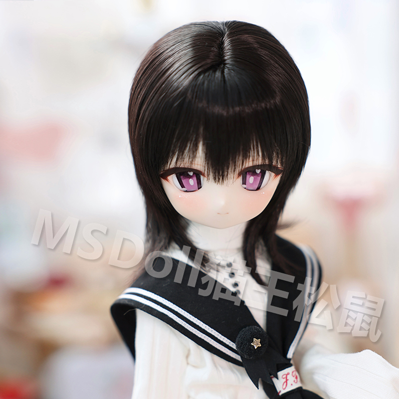 Elvis Squirrel Bjd 3-Point Wig Three-Point High-Temperature Silk Versatile Wolf Tail Style Short Hair Mdd Dd