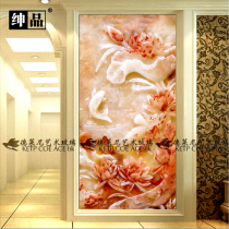 Screen partition modern art glass porch ceiling ceiling partition wall aisle jade carving Lotus