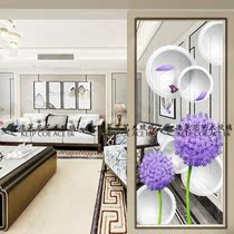 Art glass entry screen partition entry porch background wall living room shoe cabinet simple Europe rich color dandelion