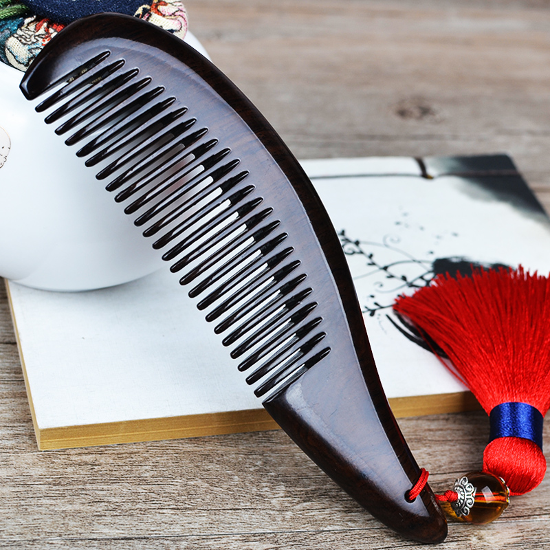 Natural Black Sandalwood Comb Custom Lettering Massage Comb Home Long Straight Hair Portable Men And Women Cute Bag Packs Wood Comb